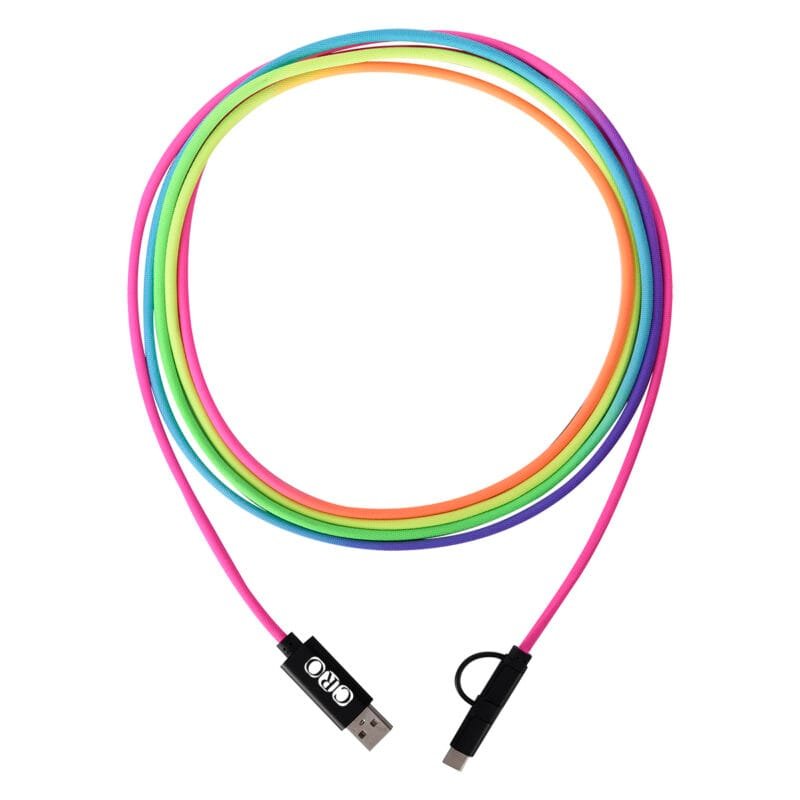Custom 3-in-1 10' Rainbow Braided Charging Cable
