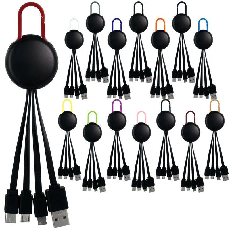 Custom Black Colorful Clip 3" 1 Charging Cable - 1