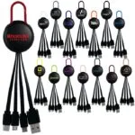 Custom Black Colorful Clip 3" 1 Charging Cable