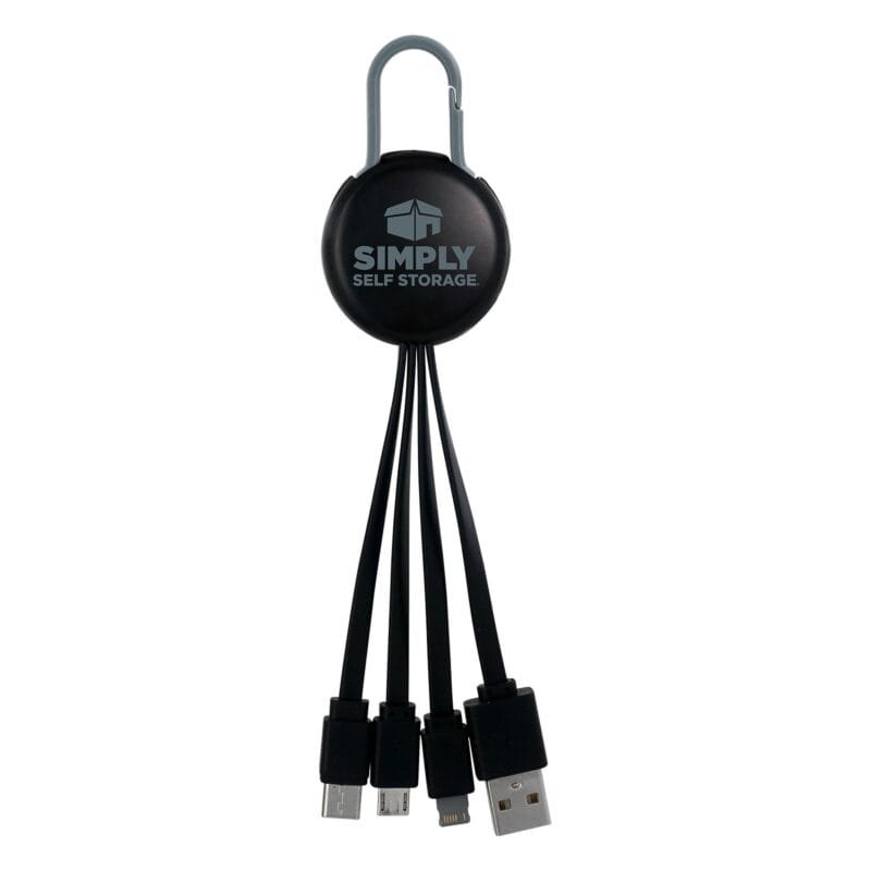 Custom Black Colorful Clip 3" 1 Charging Cable - 7