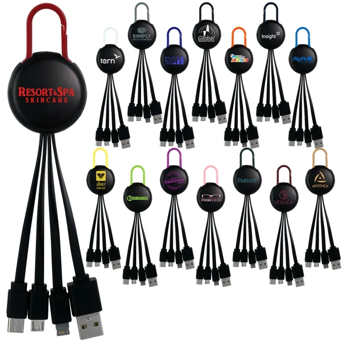 Custom Black Colorful Clip 3" 1 Charging Cable