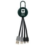 Custom Colorful Clip Dual Input 3" 1 Charging Cable - 3