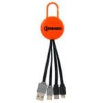 Custom Colorful Clip Dual Input 3" 1 Charging Cable - 9