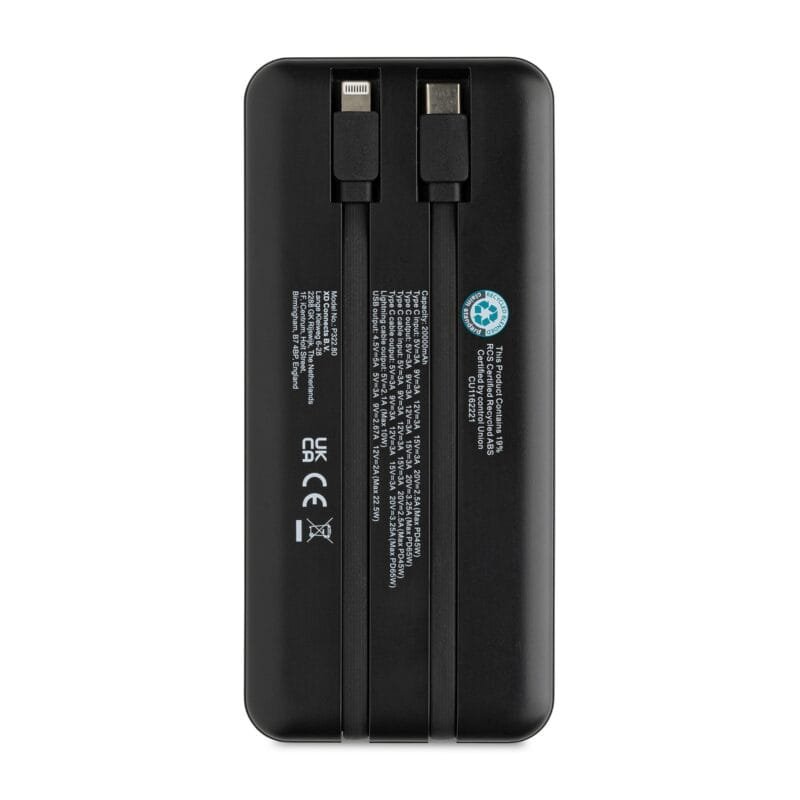 Custom Gridley rPlastic 20000 65W Laptop Powerbank - Black - 4