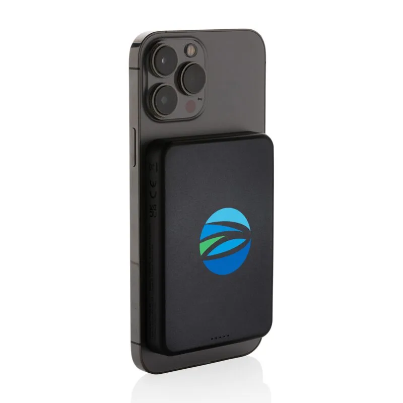 Custom Magnetix Recycled Plastic 5000 mAh Magnetic Powerbank - Black - 2
