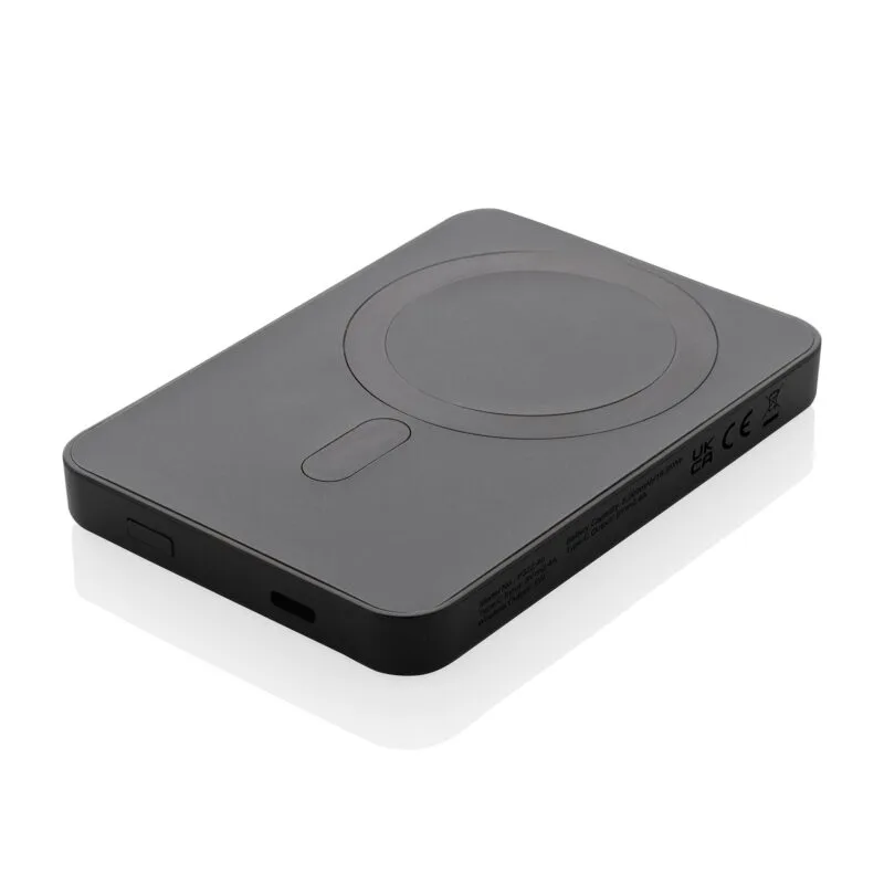 Custom Magnetix Recycled Plastic 5000 mAh Magnetic Powerbank - Black - 4