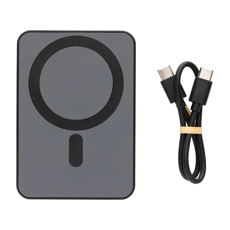 Custom Magnetix Recycled Plastic 5000 mAh Magnetic Powerbank - Black - 6