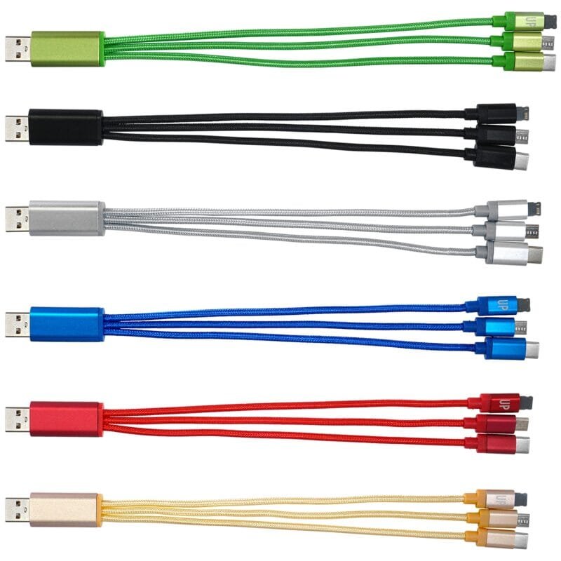 Custom Metallic 3" 1 Charging Cable - 1