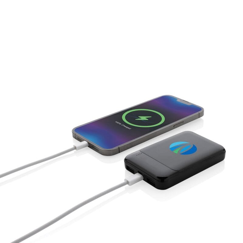 Custom Recycled Plastic 5.000 mAh Powerbank - Black - 4