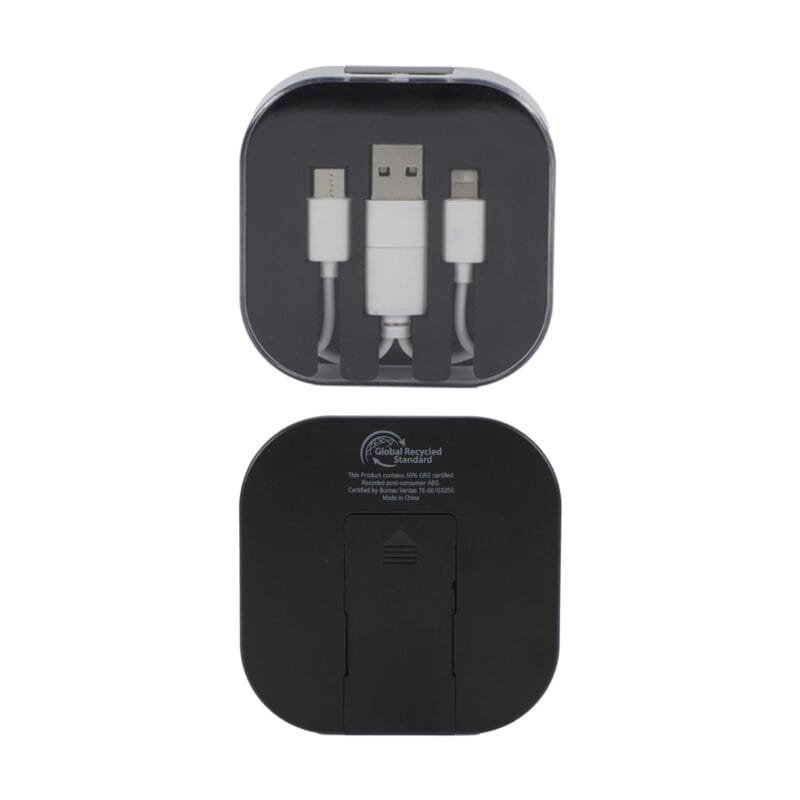 Custom Tetra 4-in-1 Charging Cable With Recycled ABS Case & Built-In Phone Stand - 3