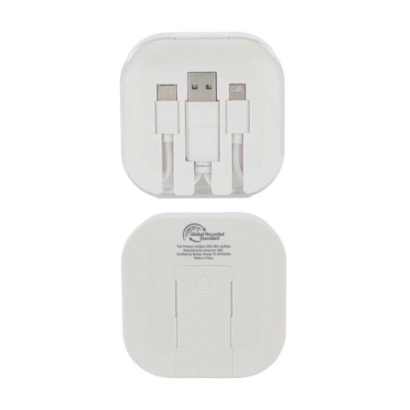 Custom Tetra 4-in-1 Charging Cable With Recycled ABS Case & Built-In Phone Stand - 7