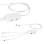 Custom Triumph 3-in-1 Charging Cable with 4-Port USB Hub and Recycled Casing - 4