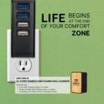 Custom UL 4 Port Bamboo USB Folding Wall Charger - 5