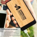 Custom UL Bamboo High Density Rav Power Bank - 6