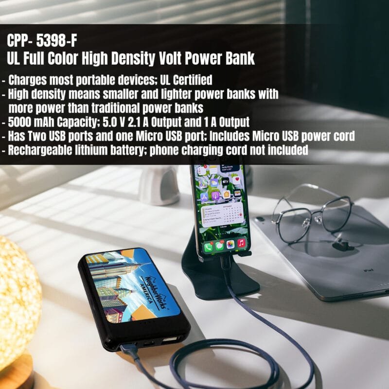 Custom UL Full Color High Density Volt Power Bank - 4