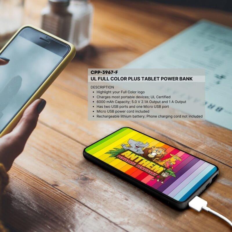 Custom UL Full Color Plus Tablet Power Bank - 4