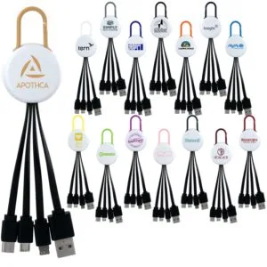 Custom White Colorful Clip 3" 1 Charging Cable