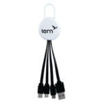 Custom White Colorful Clip 3" 1 Charging Cable - 4