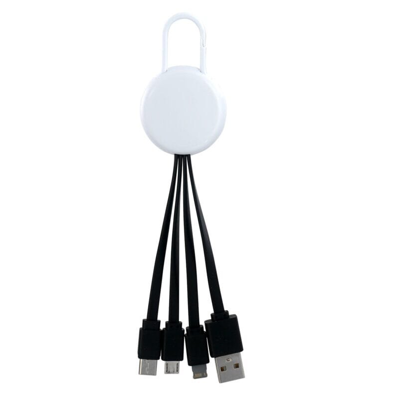 Custom White Colorful Clip 3" 1 Charging Cable - 5