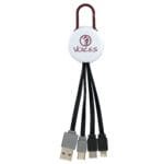 Custom White Colorful Clip Dual Input 3" 1 Charging Cable - 5