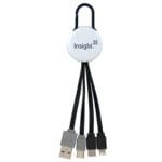 Custom White Colorful Clip Dual Input 3" 1 Charging Cable - 6