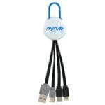Custom White Colorful Clip Dual Input 3" 1 Charging Cable - 9