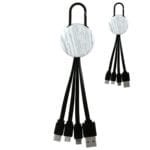 Custom White Wood Clip 3" 1 Charging Cable - 1