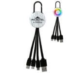 Custom White Wood Clip 3" 1 Charging Cable