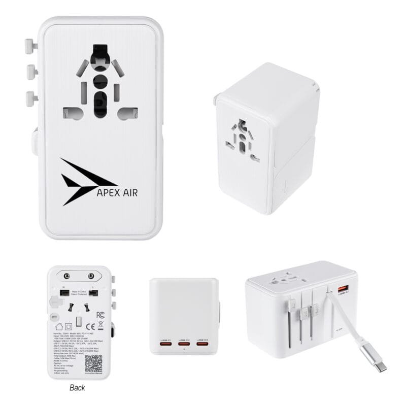 Custom 35w International Travel Adapter & Charging Cable - 2