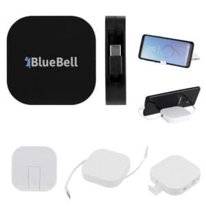 Custom 60w Rabs Retractable Quick Charging Cable & Phone Stand