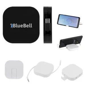 Custom 60w Rabs Retractable Quick Charging Cable & Phone Stand