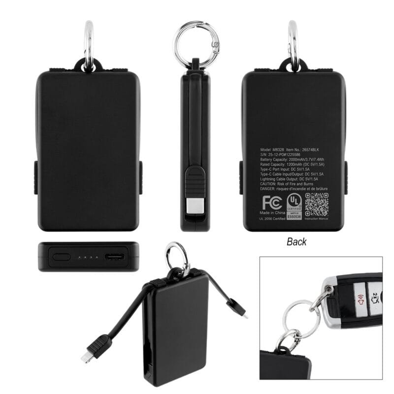 000 Mah Ul Listed Power Bank Key Ring