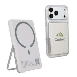 Custom Slimline 5000mAh 20W PD Aluminum Power Bank with 15W Magnetic Wireless Char