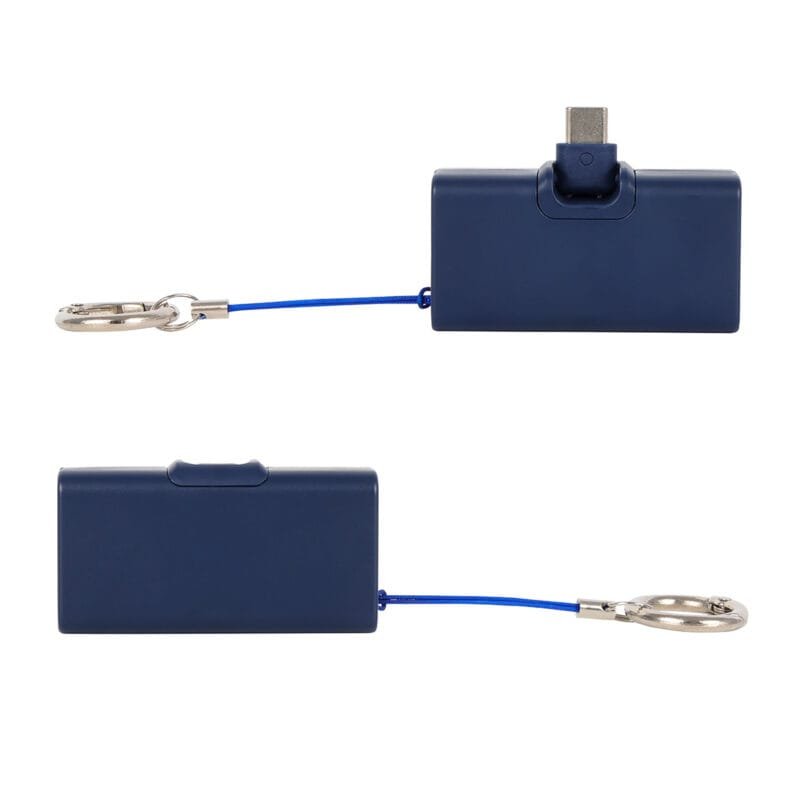 Custom Bijou 1200mAh UL Listed Power Bank with USB-C Tip & Keyring - 5