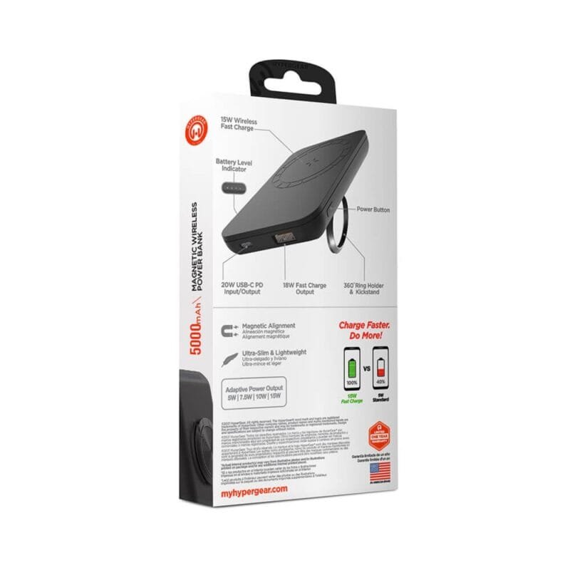 Custom HyperGear 5000mAh Magnetic Wireless Power Bank for iPhone 12+ Series - 4