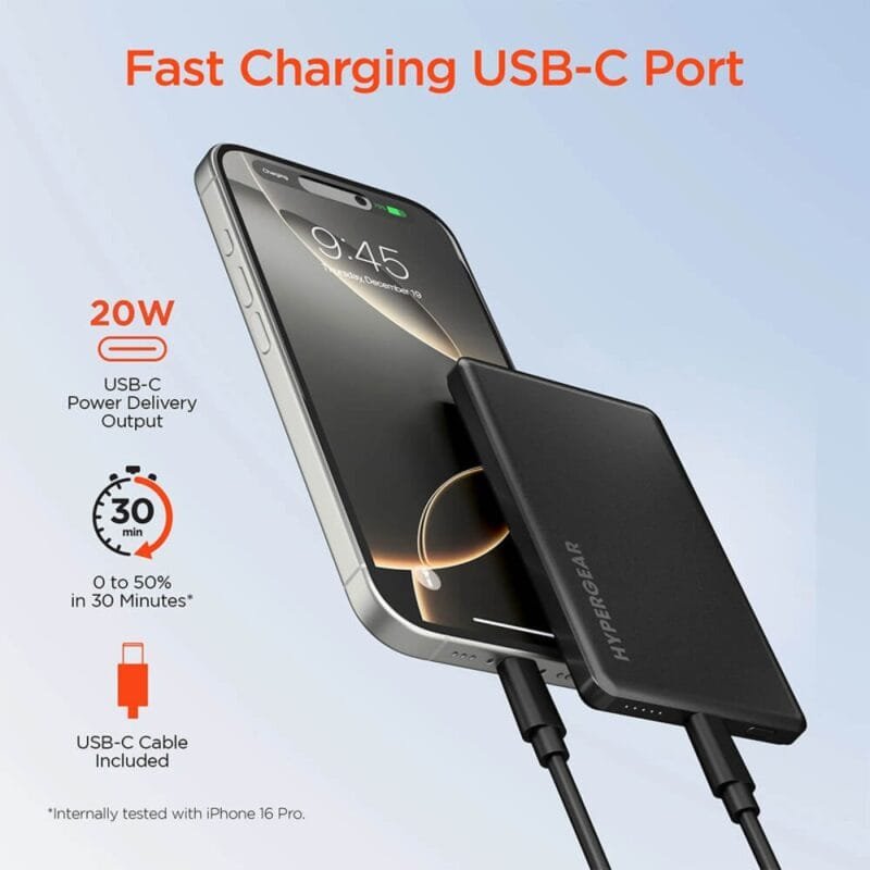 Custom HyperGear Power Pack Mag Ultra-Slim Magnetic Wireless Fast Charge Power Bank - 7
