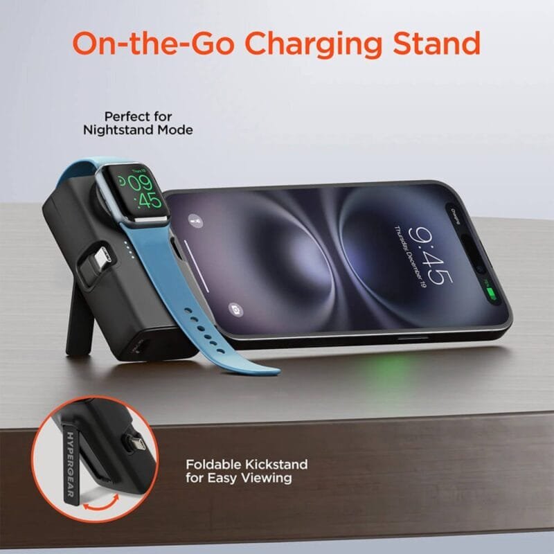Custom HyperGear Power Pack Nano Ultra-Mini Power Bank with Built-In Apple Watch Charger - 4