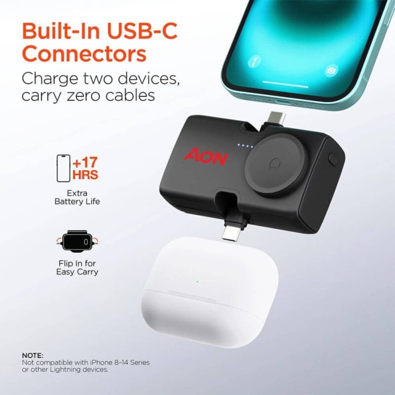 Custom HyperGear Power Pack Nano Ultra-Mini Power Bank with Built-In Apple Watch Charger - 5