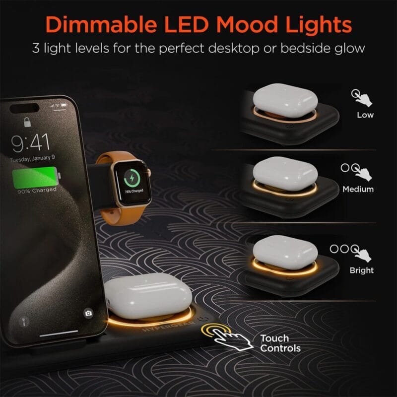 Custom HyperGear PowerFold X-Ray 4-in-1 Foldable Wireless Charging Stand with 15W Wireless Fast Charge - 9