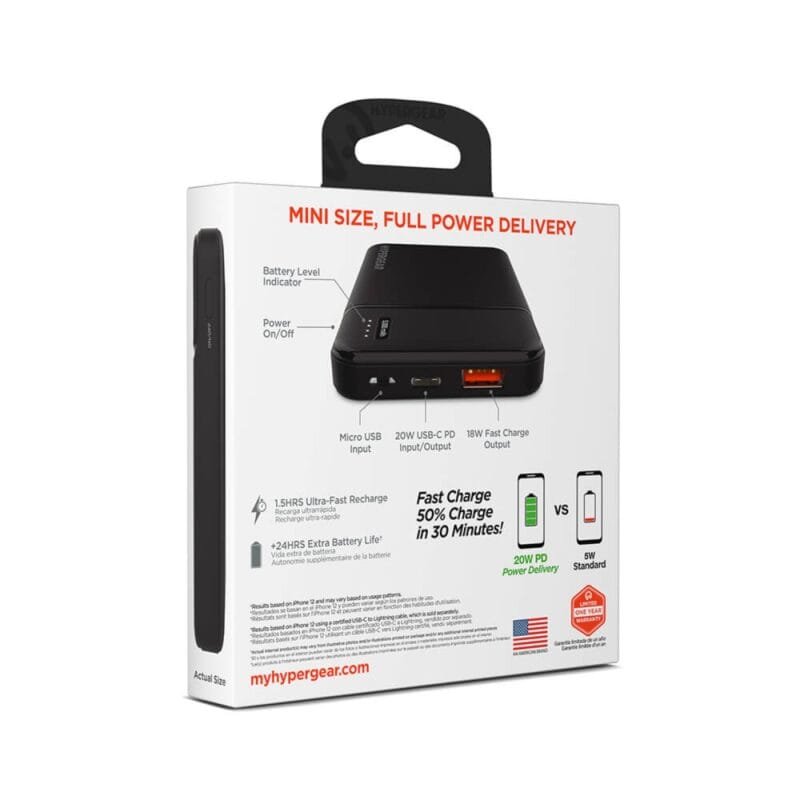 Custom HyperGear PowerPack Mini 20W PD Power Bank 5K - 5000mAh - 9