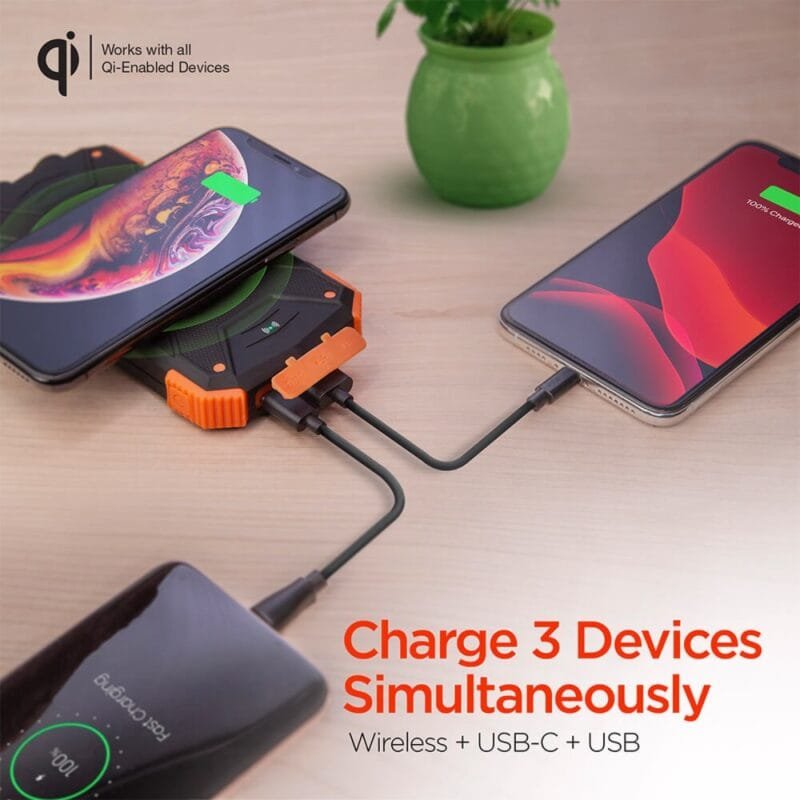 Custom HyperGear Solar 10000mAh Wireless Power Bank - 7