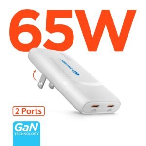 Custom HyperGear SpeedBoost 65W Dual USB-C PD Ultra-Slim GaN Laptop Charger with PPS