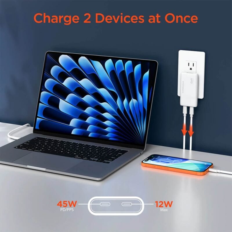 Custom HyperGear SpeedBoost 65W Dual USB-C PD Ultra-Slim GaN Laptop Charger with PPS - 5