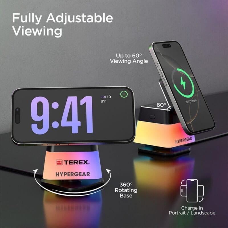 Custom Hypergear PowerFold Cube 3-in-1 Wireless Charging Stand with 15W Magnetic Wireless Fast Charge - 7