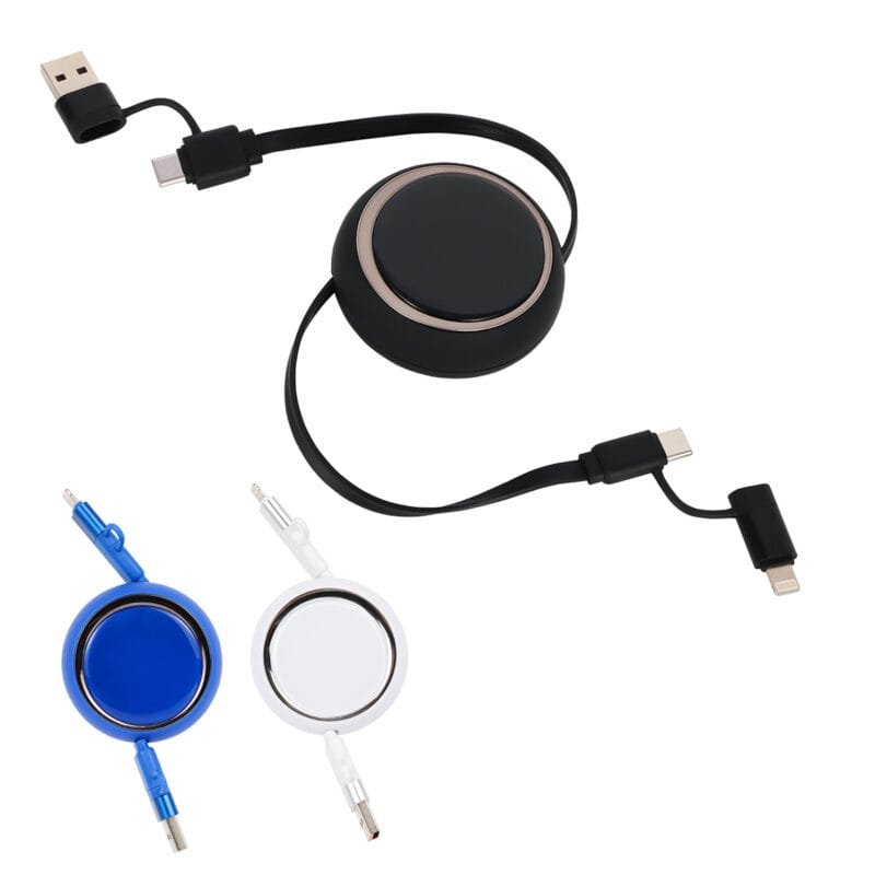 Custom Mach 4-in-1 100W PD 39" Retractable Charging Cable - 1