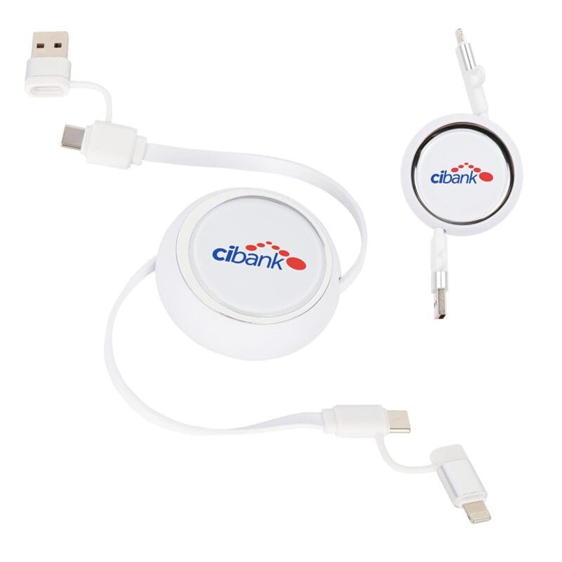 Custom Mach 4-in-1 100W PD 39" Retractable Charging Cable - 6