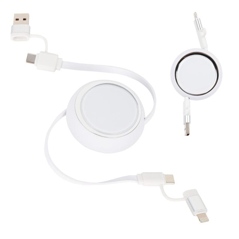 Custom Mach 4-in-1 100W PD 39" Retractable Charging Cable - 7