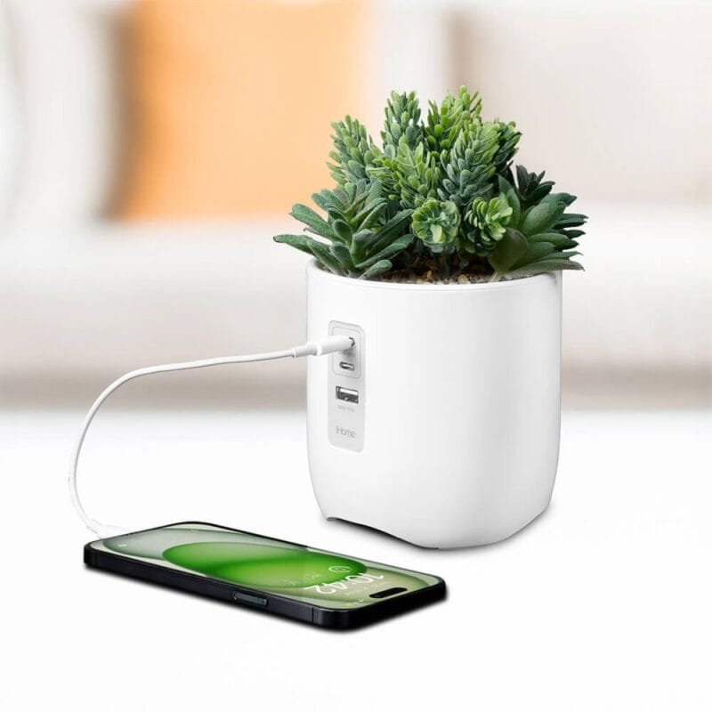 Custom iHome Faux Succulent with USB Charging Station - 2