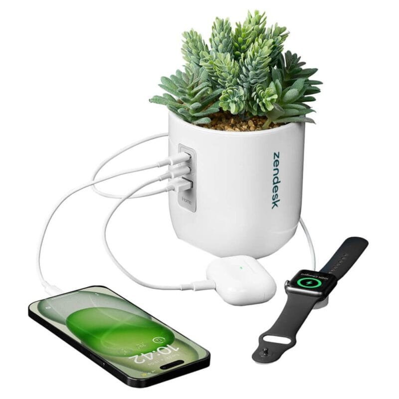 Custom iHome Faux Succulent with USB Charging Station - 3
