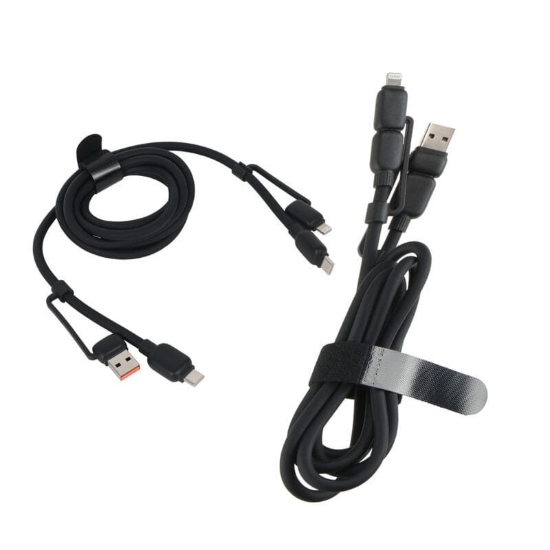 Custom Torque Flex 4-in-1 60W PD 59" Silicone Charging Cable - 3